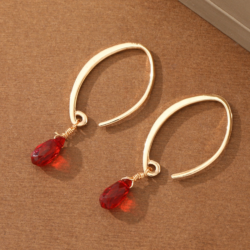 Women's Minimalist Irregular Oval C-Shaped Hand-Wound Wire Drop Earrings